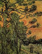 Vincent Van Gogh Palm Trees against a Red Sky with Setting Sun Sweden oil painting reproduction